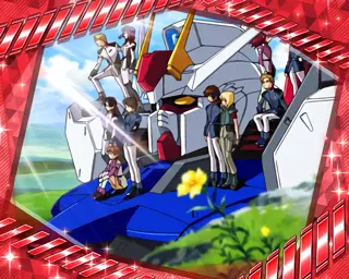 [赤] ストライクの上にキャラ