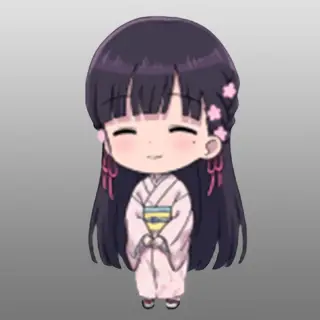 微笑む